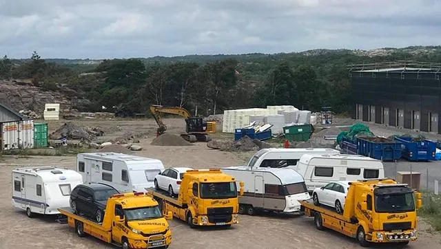 bärgare på parkering